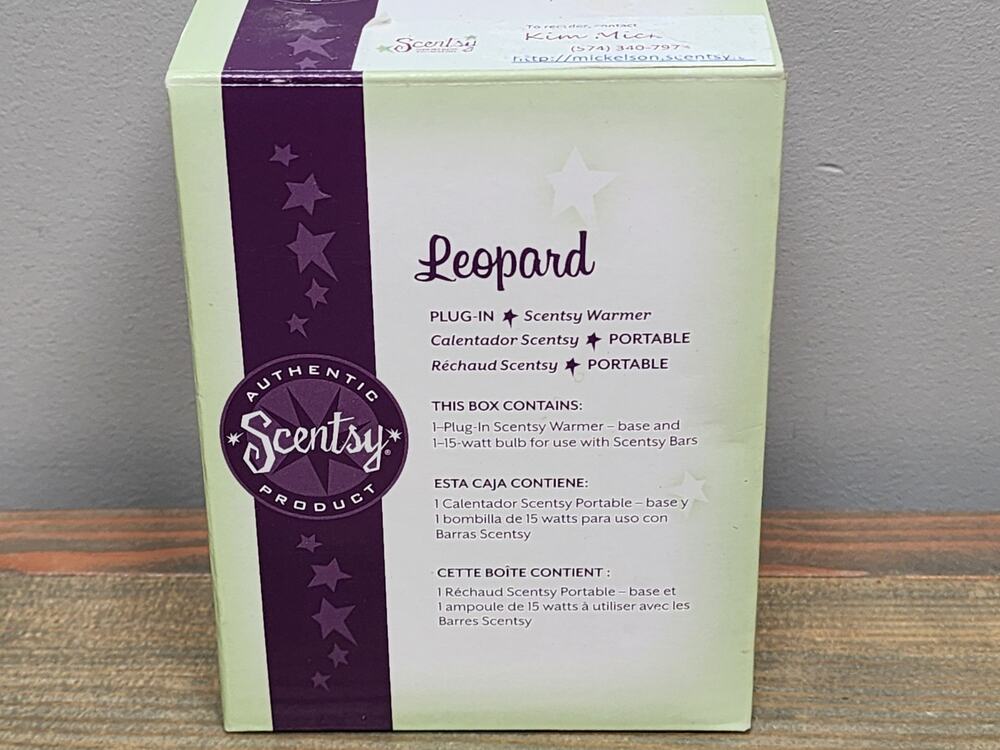 Scentsy Leopard Print Plug-in Wall Wax Warmer Night Light Leopard Retired